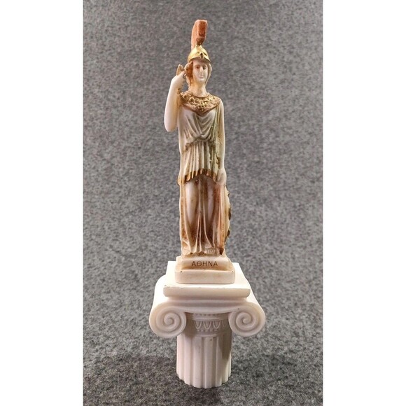 Other - Athena Athene Greek Goddess of Wisdom Warfare Handicraft Statute Alabaster 10"